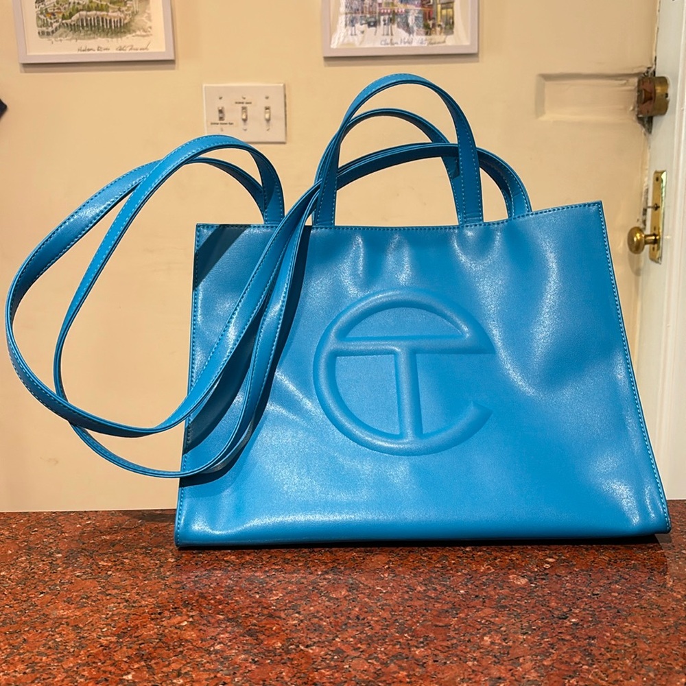 Cyan Medium Telfar Shopping Bag